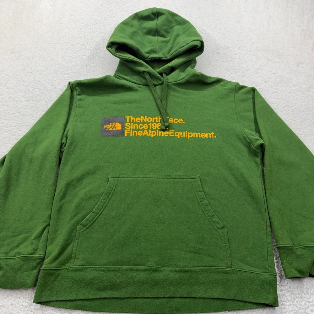 The North Face Mens Green Fine‎ Alpine Equipment Graphic Pullover Hoodie Large